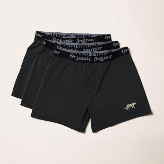 Midnight Black Organic Cotton Boxers (3 pack)