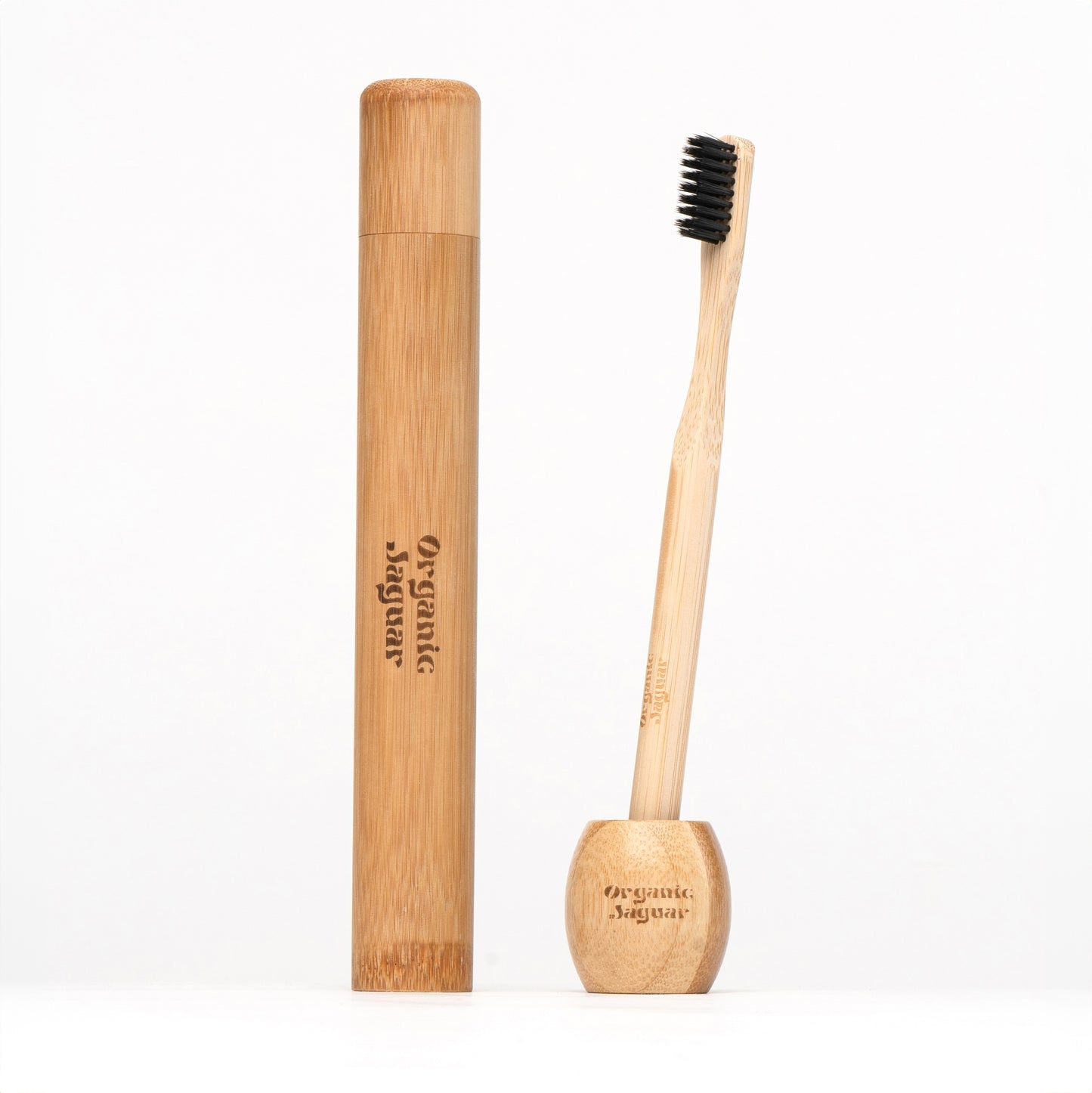 Bamboo Toothbrush, Holder, & Travel Case